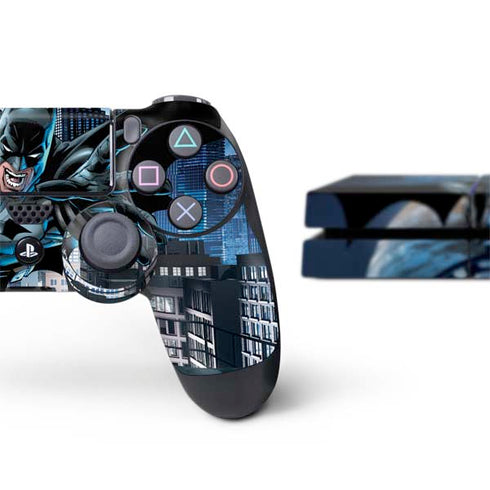DC Comics Batman Dark Knight Comic Art Action Pose PS4 Console and Controller Bundle Skin