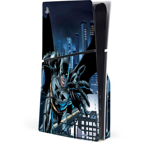 DC Comics Batman Dark Knight Comic Art Action Pose PS5 Slim Disk Console Skin