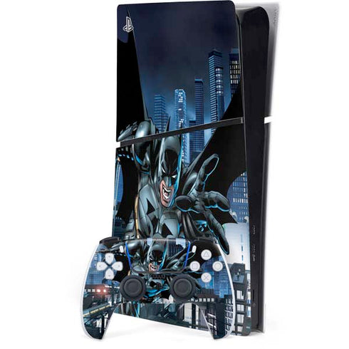 DC Comics Batman Dark Knight Comic Art Action Pose PS5 Slim Digital Edition Console Skin