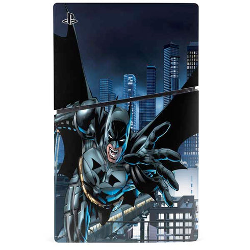 DC Comics Batman Dark Knight Comic Art Action Pose PS5 Slim Digital Edition Console Skin