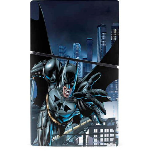 DC Comics Batman Dark Knight Comic Art Action Pose PS5 Slim Digital Edition Console Skin