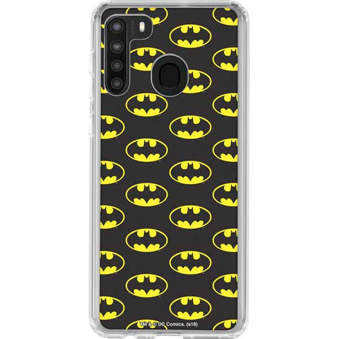 DC Comics Batman Logo Pattern Galaxy A21 Clear Case