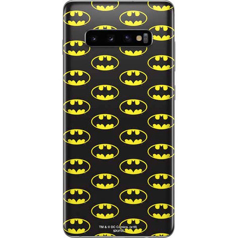 DC Comics Batman Logo Pattern Galaxy S10 Plus Skin