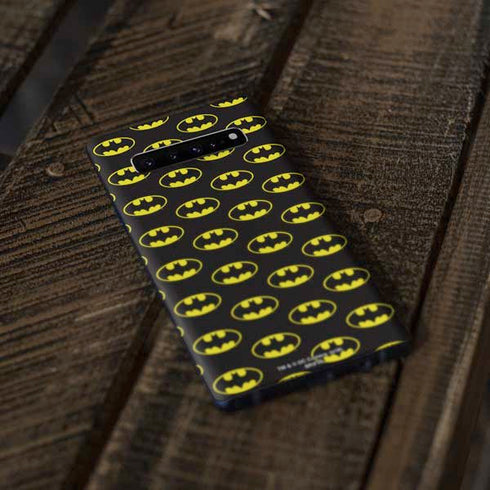 DC Comics Batman Logo Pattern Galaxy S10 Plus Skin