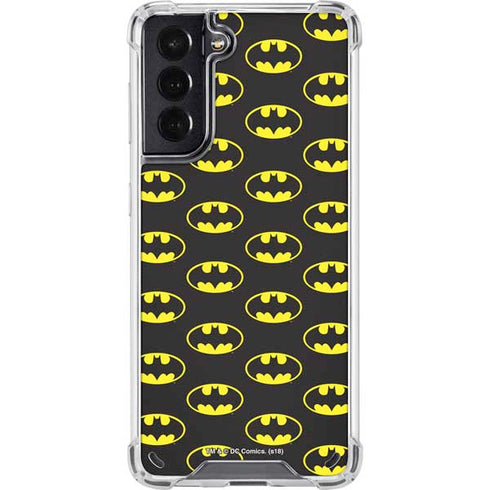 DC Comics Batman Logo Pattern Galaxy S21 5G Clear Case