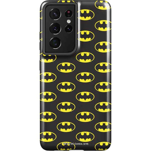 DC Comics Batman Logo Pattern Galaxy S21 Ultra 5G Pro Case