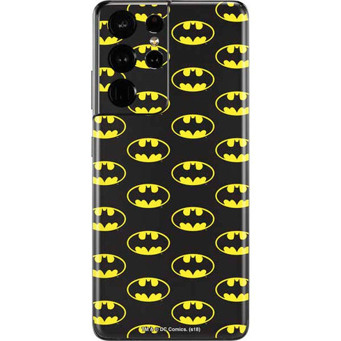 DC Comics Batman Logo Pattern Galaxy S21 Ultra 5G Skin