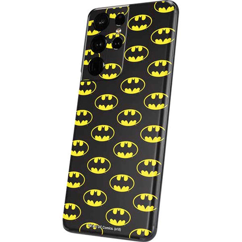 DC Comics Batman Logo Pattern Galaxy S21 Ultra 5G Skin