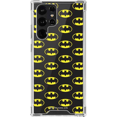 DC Comics Batman Logo Pattern Galaxy S22 Ultra Clear Case