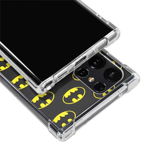 DC Comics Batman Logo Pattern Galaxy S22 Ultra Clear Case