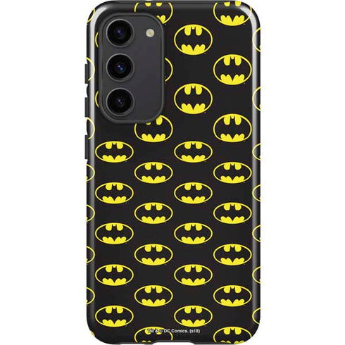 DC Comics Batman Logo Pattern Galaxy S23 Plus Pro Case