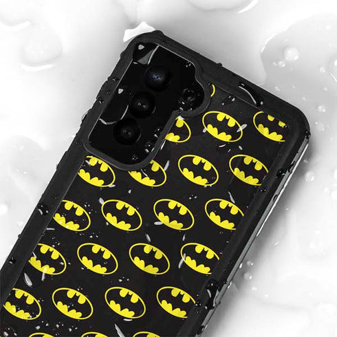 DC Comics Batman Logo Pattern Galaxy S23 Plus Waterproof Case