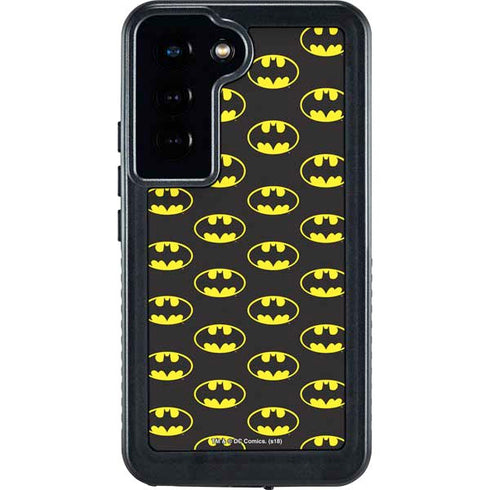 DC Comics Batman Logo Pattern Galaxy S23 Waterproof Case