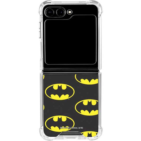 DC Comics Batman Logo All Over Print Galaxy Z Flip5 5G Clear Case