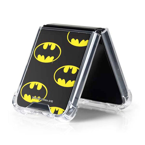 DC Comics Batman Logo All Over Print Galaxy Z Flip5 5G Clear Case