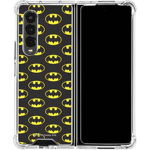 DC Comics Batman Logo Pattern Galaxy Z Fold4 5G Clear Case