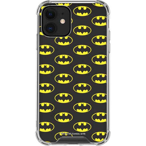 DC Comics Batman Logo Pattern iPhone 12 Clear Case