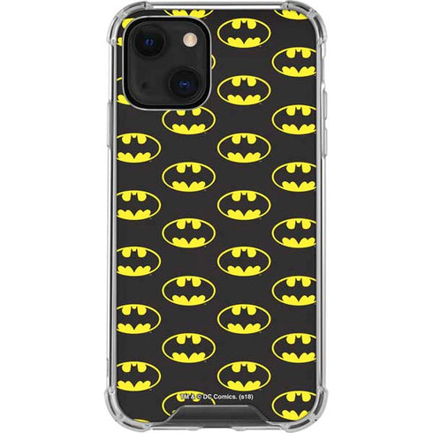 DC Comics Batman Logo Pattern iPhone 13 Clear Case