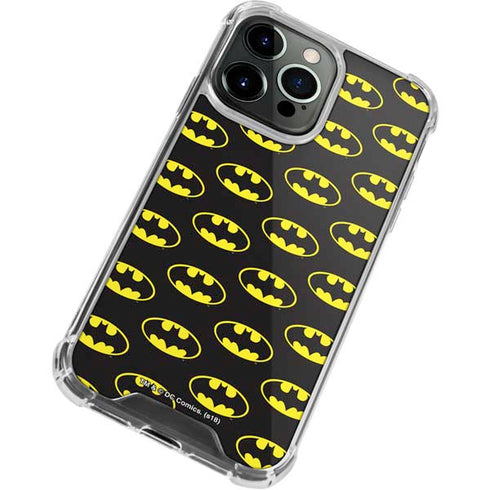 DC Comics Batman Logo Pattern iPhone 13 Pro Max Clear Case