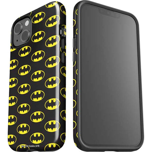 DC Comics Batman Logo Pattern iPhone 14 Plus Impact Case