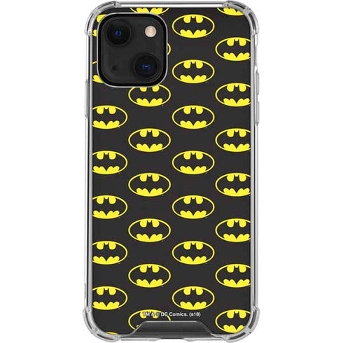 DC Comics Batman Logo Pattern iPhone 14 Plus Clear Case