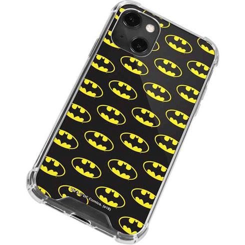 DC Comics Batman Logo Pattern iPhone 14 Plus Clear Case
