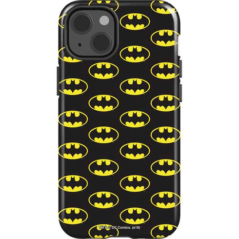 DC Comics Batman Logo All Over Print iPhone 15 Impact Case