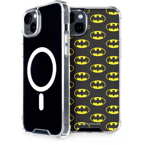 DC Comics Batman Logo All Over Print iPhone 15 Plus MagSafe Case