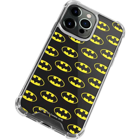 DC Comics Batman Logo Pattern iPhone 14 Pro Clear Case