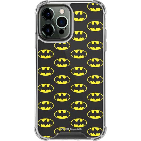 DC Comics Batman Logo All Over Print iPhone 15 Pro Max Clear Case