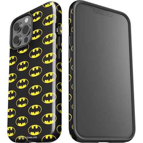 DC Comics Batman Logo All Over Print iPhone 15 Pro Max Impact Case
