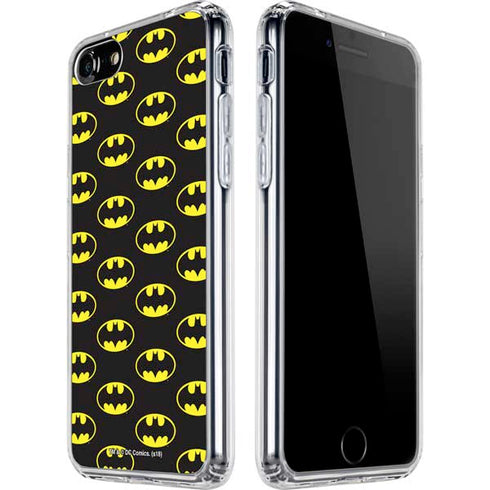 DC Comics Batman Logo Pattern iPhone SE (2nd & 3rd Gen) Clear Case