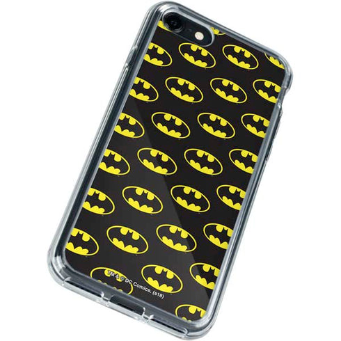DC Comics Batman Logo Pattern iPhone SE (2nd & 3rd Gen) Clear Case
