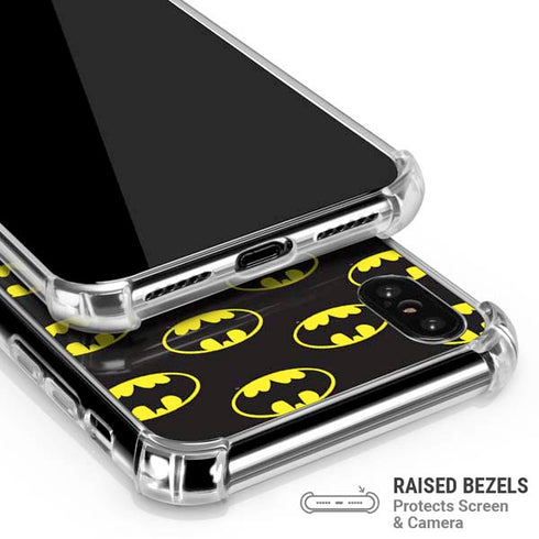 DC Comics Batman Logo All Over Print iPhone XS Max Clear Case