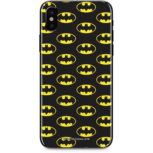 DC Comics Batman Logo Pattern iPhone XS Skin