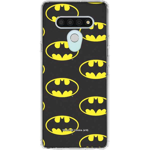DC Comics Batman Logo All Over Print LG Stylo 6 Clear Case