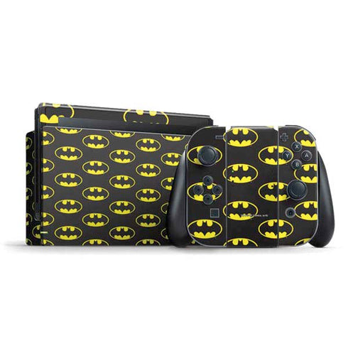 DC Comics Batman Logo Pattern Nintendo Switch Bundle Skin