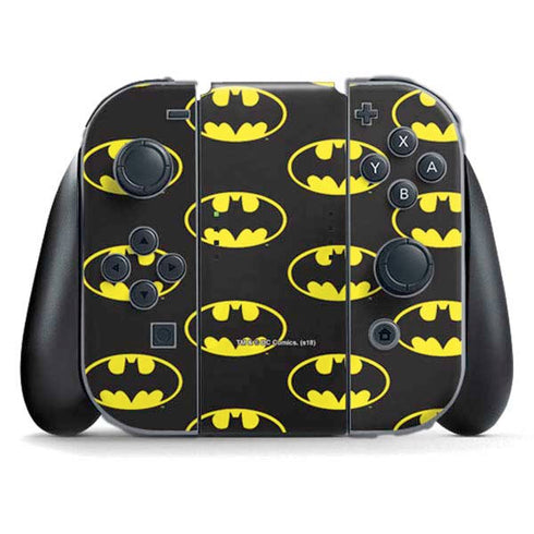 DC Comics Batman Logo All Over Print Nintendo Switch (2017-2021) Joy-Con Controller Skin