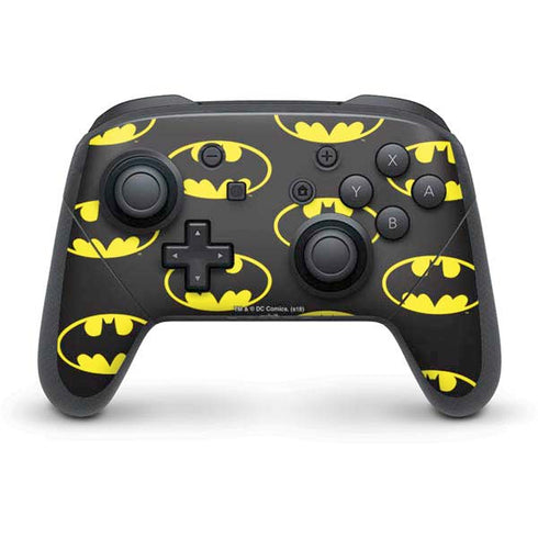 DC Comics Batman Logo Pattern Nintendo Switch Pro Controller Skin