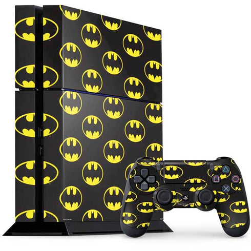 DC Comics Batman Logo Pattern PS4 Console and Controller Bundle Skin