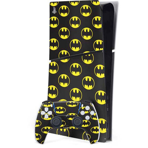 DC Comics Batman Logo All Over Print PS5 Slim Digital Edition Bundle Skin