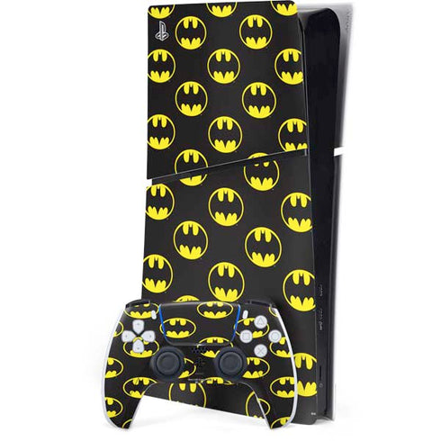DC Comics Batman Logo All Over Print PS5 Slim Digital Edition Console Skin