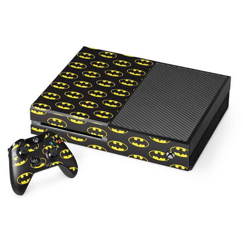 DC Comics Batman Logo Pattern Xbox One Console and Controller Bundle Skin