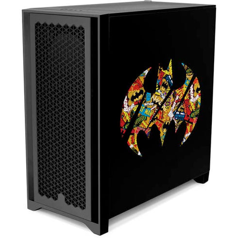 DC Comics Batman Silhouette Logo Vintage Pattern Corsair 4000D Tempered Glass Mid-Tower ATX Case Skin