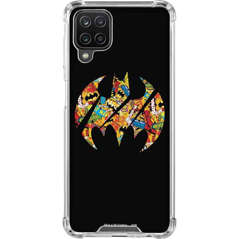 DC Comics Batman Silhouette Logo Vintage Pattern Galaxy A12 Clear Case