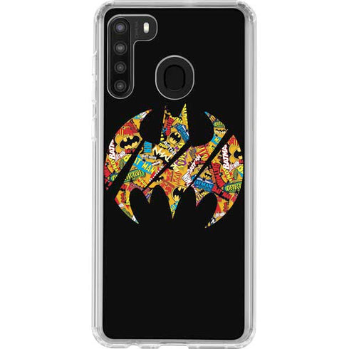 DC Comics Batman Silhouette Logo Vintage Pattern Galaxy A21 Clear Case
