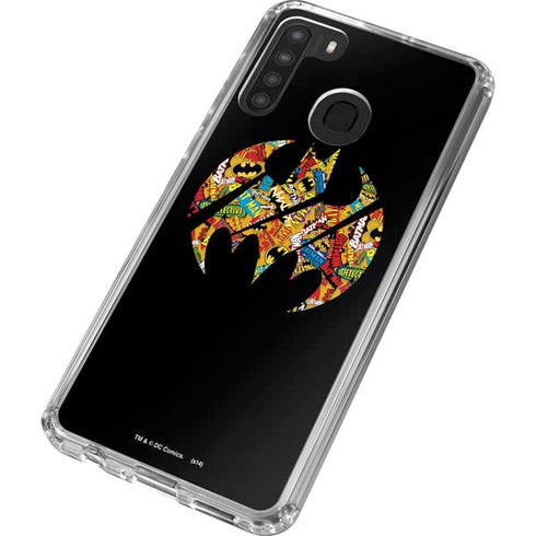 DC Comics Batman Silhouette Logo Vintage Pattern Galaxy A21 Clear Case