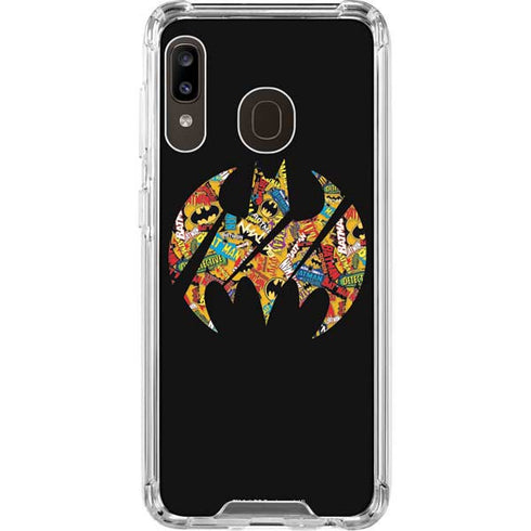 DC Comics Batman Silhouette Logo Vintage Pattern Galaxy A30 Clear Case