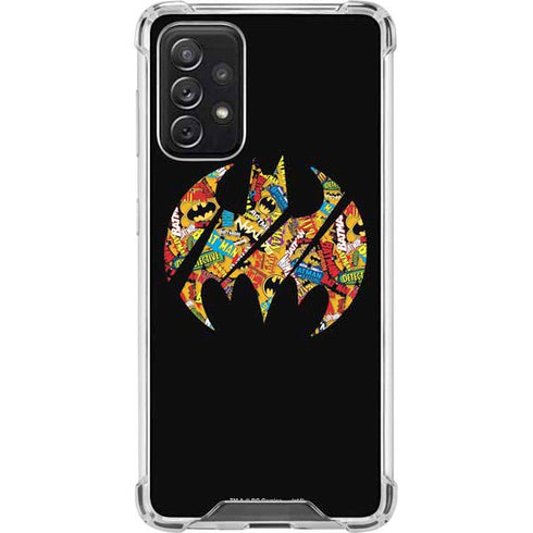 DC Comics Batman Silhouette Logo Vintage Pattern Galaxy A72 5G Clear Case