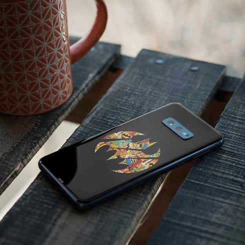 DC Comics Batman Silhouette Logo Vintage Pattern Galaxy S10e Skin